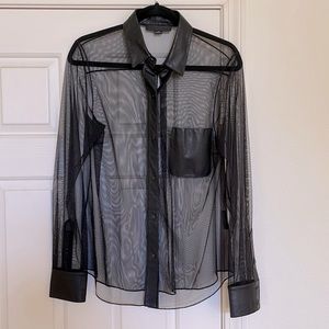 Alexander Wang sheer long sleeve buttondown